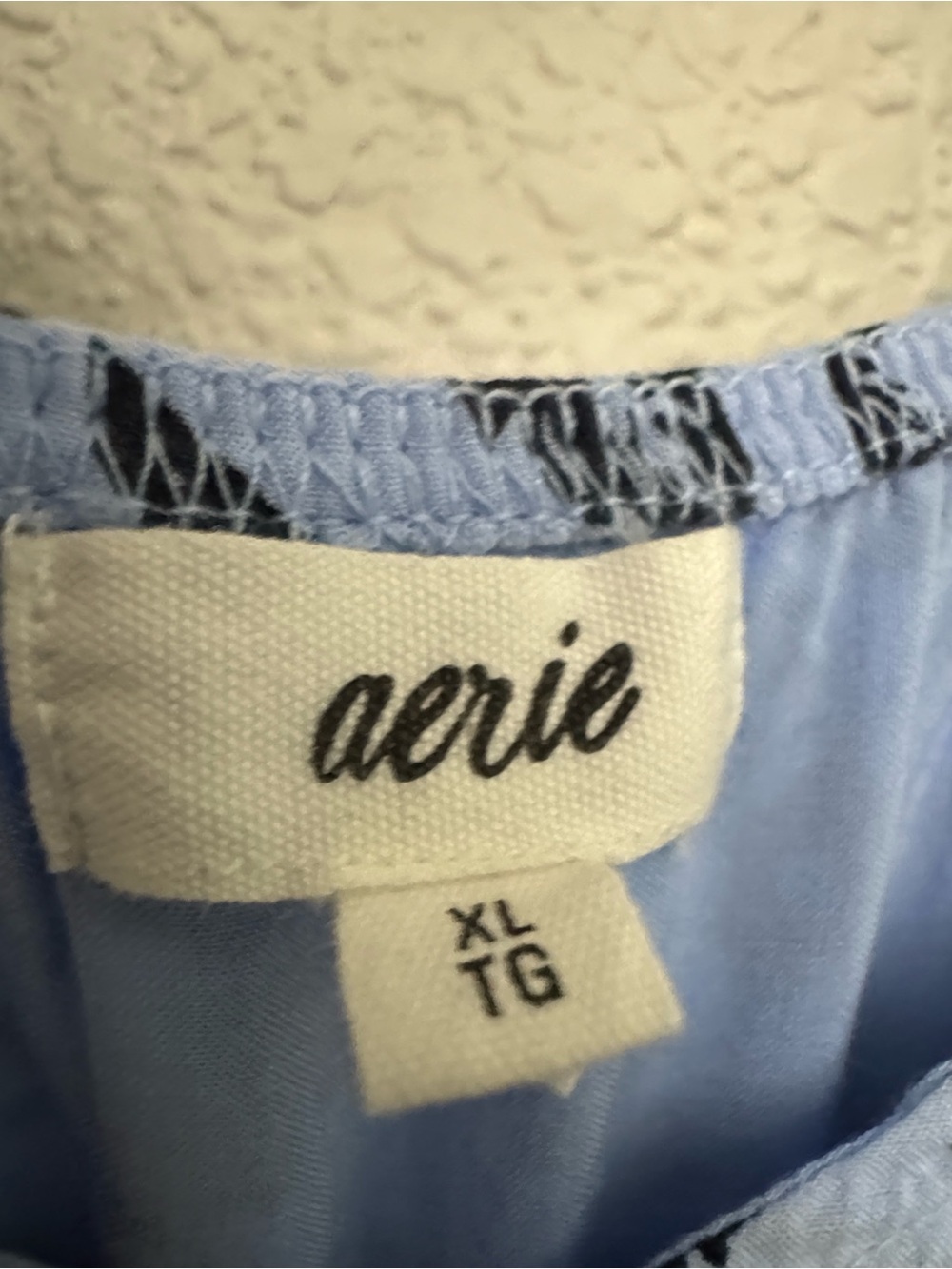 Aerie Blue Floral Smocked Wide Leg Jumpsuit Flowy Boho Pockets Size XL - Picture 12 of 15